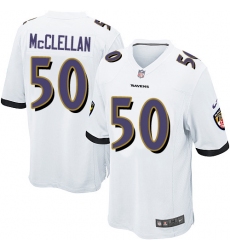 Men's Nike Baltimore Ravens #50 Albert McClellan Game White NFL Jersey