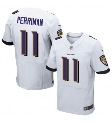 Men's Nike Baltimore Ravens #11 Breshad Perriman Elite White NFL Jersey
