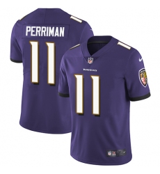 Youth Nike Baltimore Ravens #11 Breshad Perriman Purple Team Color Vapor Untouchable Limited Player NFL Jersey
