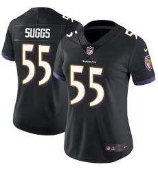 Women's Nike Baltimore Ravens #55 Terrell Suggs Black Alternate Vapor Untouchable Limited Player NFL Jersey