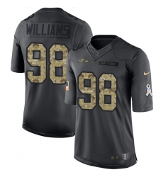 Men's Nike Baltimore Ravens #98 Brandon Williams Limited Black 2016 Salute to Service NFL Jersey