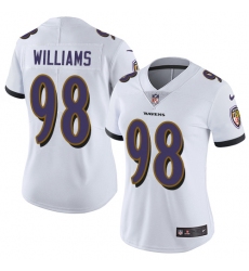 Women's Nike Baltimore Ravens #98 Brandon Williams White Vapor Untouchable Limited Player NFL Jersey
