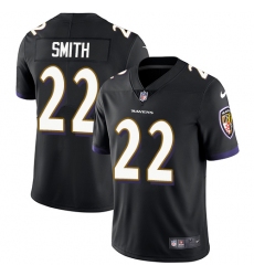 Men's Nike Baltimore Ravens #22 Jimmy Smith Black Alternate Vapor Untouchable Limited Player NFL Jersey
