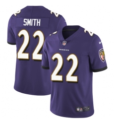 Men's Nike Baltimore Ravens #22 Jimmy Smith Purple Team Color Vapor Untouchable Limited Player NFL Jersey