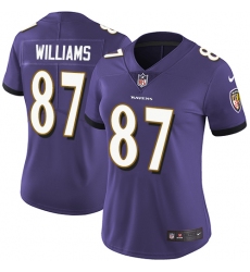 Women's Nike Baltimore Ravens #87 Maxx Williams Purple Team Color Vapor Untouchable Limited Player NFL Jersey