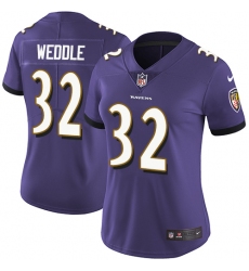 Women's Nike Baltimore Ravens #32 Eric Weddle Purple Team Color Vapor Untouchable Limited Player NFL Jersey
