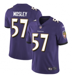 Men's Nike Baltimore Ravens #57 C.J. Mosley Purple Team Color Vapor Untouchable Limited Player NFL Jersey