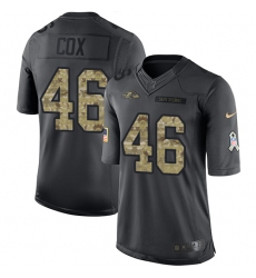 Men's Nike Baltimore Ravens #46 Morgan Cox Limited Black 2016 Salute to Service NFL Jersey