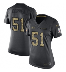 Women's Nike Baltimore Ravens #51 Kamalei Correa Limited Black 2016 Salute to Service NFL Jersey