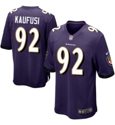 Men's Nike Baltimore Ravens #92 Bronson Kaufusi Game Purple Team Color NFL Jersey