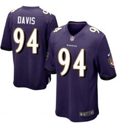 Men's Nike Baltimore Ravens #94 Carl Davis Game Purple Team Color NFL Jersey