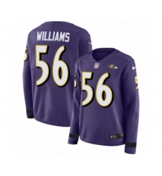 Women's Nike Baltimore Ravens #56 Tim Williams Limited Purple Therma Long Sleeve NFL Jersey