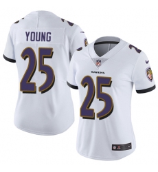 Women's Nike Baltimore Ravens #25 Tavon Young White Vapor Untouchable Limited Player NFL Jersey