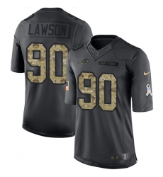 Youth Nike Buffalo Bills #90 Shaq Lawson Limited Black 2016 Salute to Service NFL Jersey