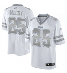 Men's Nike Buffalo Bills #25 LeSean McCoy Limited White Platinum NFL Jersey