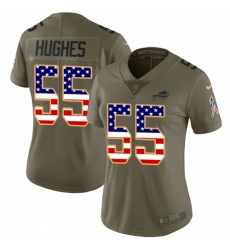Women's Nike Buffalo Bills #55 Jerry Hughes Limited Olive/USA Flag 2017 Salute to Service NFL Jersey