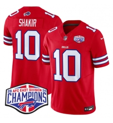 Men's Buffalo Bills #10 Khalil Shakir Red F.U.S.E. 2024 AFC East Division Champions Vapor Limited Stitched Football Jersey