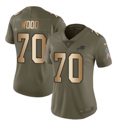 Women's Nike Buffalo Bills #70 Eric Wood Limited Olive/Gold 2017 Salute to Service NFL Jersey