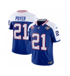 Men's Nike Buffalo Bills #21 Jordan Poyer Blue White 2023 F.U.S.E. 75th Anniversary Throwback Vapor Untouchable Limited Football Stitched Jersey