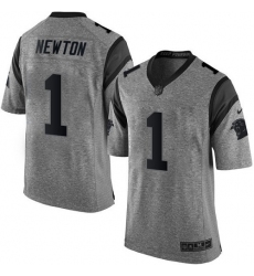 Men's Nike Carolina Panthers #1 Cam Newton Limited Gray Gridiron NFL Jersey