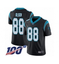 Men's Carolina Panthers #88 Greg Olsen Black Team Color Vapor Untouchable Limited Player 100th Season Football Jersey