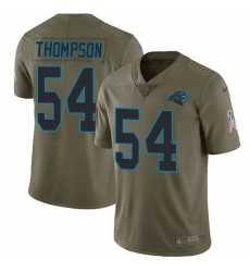 Men's Nike Carolina Panthers #54 Shaq Thompson Limited Olive 2017 Salute to Service NFL Jersey