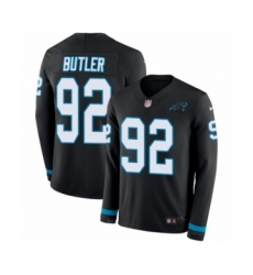 Men's Nike Carolina Panthers #92 Vernon Butler Limited Black Therma Long Sleeve NFL Jersey
