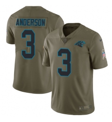 Youth Nike Carolina Panthers #3 Derek Anderson Limited Olive 2017 Salute to Service NFL Jersey
