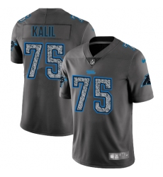 Youth Nike Carolina Panthers #75 Matt Kalil Gray Static Vapor Untouchable Limited NFL Jersey