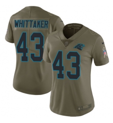Women's Nike Carolina Panthers #43 Fozzy Whittaker Limited Olive 2017 Salute to Service NFL Jersey