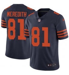 Men's Nike Chicago Bears #81 Cameron Meredith Navy Blue Alternate Vapor Untouchable Limited Player NFL Jersey