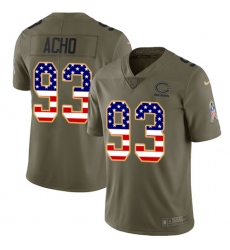 Youth Nike Chicago Bears #93 Sam Acho Limited Olive/USA Flag Salute to Service NFL Jersey