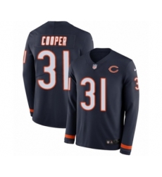 Men's Nike Chicago Bears #31 Marcus Cooper Limited Navy Blue Therma Long Sleeve NFL Jersey