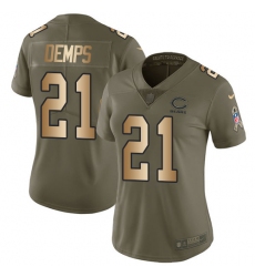 Women's Nike Chicago Bears #21 Quintin Demps Limited Olive/Gold Salute to Service NFL Jersey