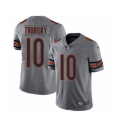 Women's Chicago Bears #10 Mitchell Trubisky Limited Silver Inverted Legend Football Jersey