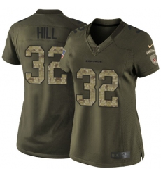 Women's Nike Cincinnati Bengals #32 Jeremy Hill Elite Green Salute to Service NFL Jersey