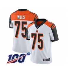 Men's Cincinnati Bengals #75 Jordan Willis White Vapor Untouchable Limited Player 100th Season Football Jersey