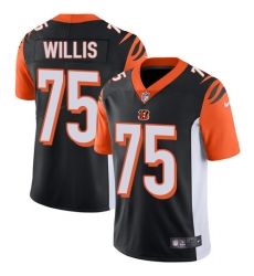 Men's Nike Cincinnati Bengals #75 Jordan Willis Black Team Color Vapor Untouchable Limited Player NFL Jersey