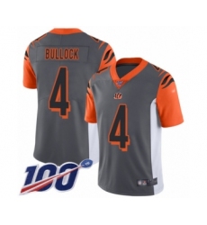 Youth Cincinnati Bengals #4 Randy Bullock Limited Silver Inverted Legend 100th Season Football Jersey