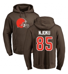 NFL Nike Cleveland Browns #85 David Njoku Brown Name & Number Logo Pullover Hoodie