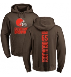NFL Nike Cleveland Browns #65 Larry Ogunjobi Brown Backer Pullover Hoodie