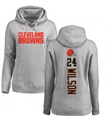 NFL Women's Nike Cleveland Browns #24 Howard Wilson Ash Pullover Hoodie