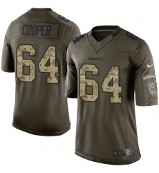 Men's Nike Dallas Cowboys #64 Jonathan Cooper Elite Green Salute to Service NFL Jersey