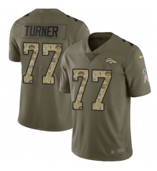 Men's Nike Denver Broncos #77 Billy Turner Limited Olive/Camo 2017 Salute to Service NFL Jersey