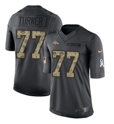 Youth Nike Denver Broncos #77 Billy Turner Limited Black 2016 Salute to Service NFL Jersey