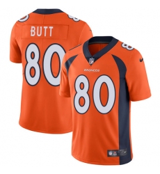 Men's Nike Denver Broncos #80 Jake Butt Orange Team Color Vapor Untouchable Limited Player NFL Jersey