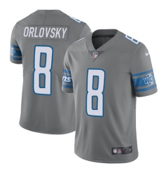Youth Nike Detroit Lions #8 Dan Orlovsky Limited Steel Rush NFL Jersey
