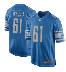 Men's Nike Detroit Lions #61 Kerry Hyder Game Light Blue Team Color NFL Jersey