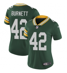 Women's Nike Green Bay Packers #42 Morgan Burnett Green Team Color Vapor Untouchable Limited Player NFL Jersey