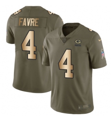 Youth Nike Green Bay Packers #4 Brett Favre Limited Olive/Gold 2017 Salute to Service NFL Jersey